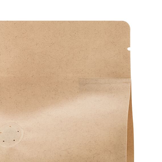 Sáček s plochým dnem |hnědý mat| ZIP | ventil | recyklovatelný