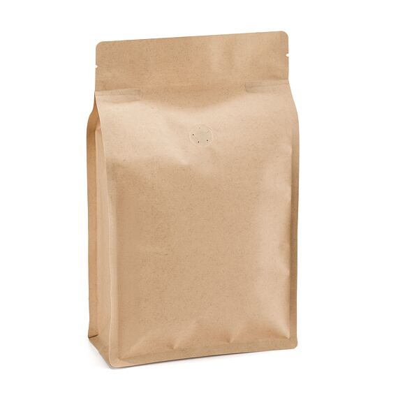 Sáček s plochým dnem |hnědý mat| ZIP | ventil | recyklovatelný